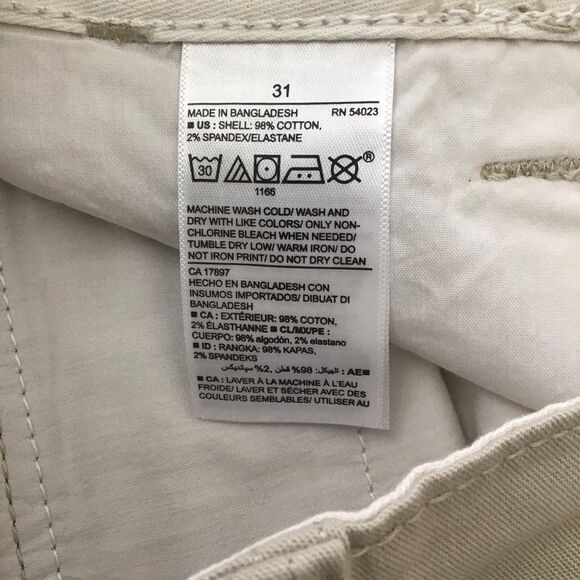 NWT Beige Cargo Old Navy cargo men shorts safari soft cotton spandex elastane 31 - Picture 3 of 9